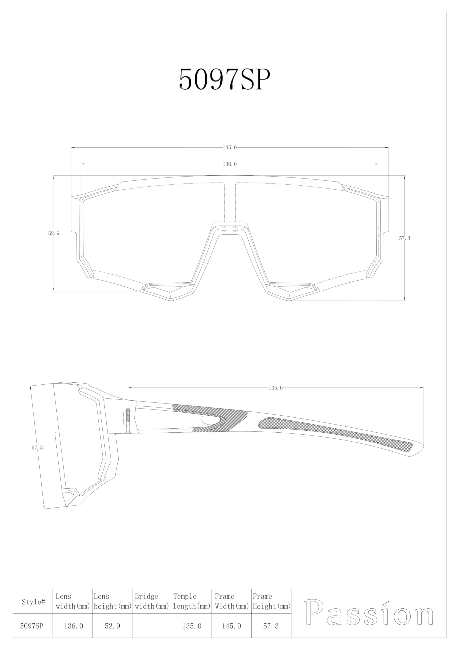 Southpole Men's 5097SP MOXYW Oversized Sunglasses, Matte Black/Yellow, One Size - Image 4