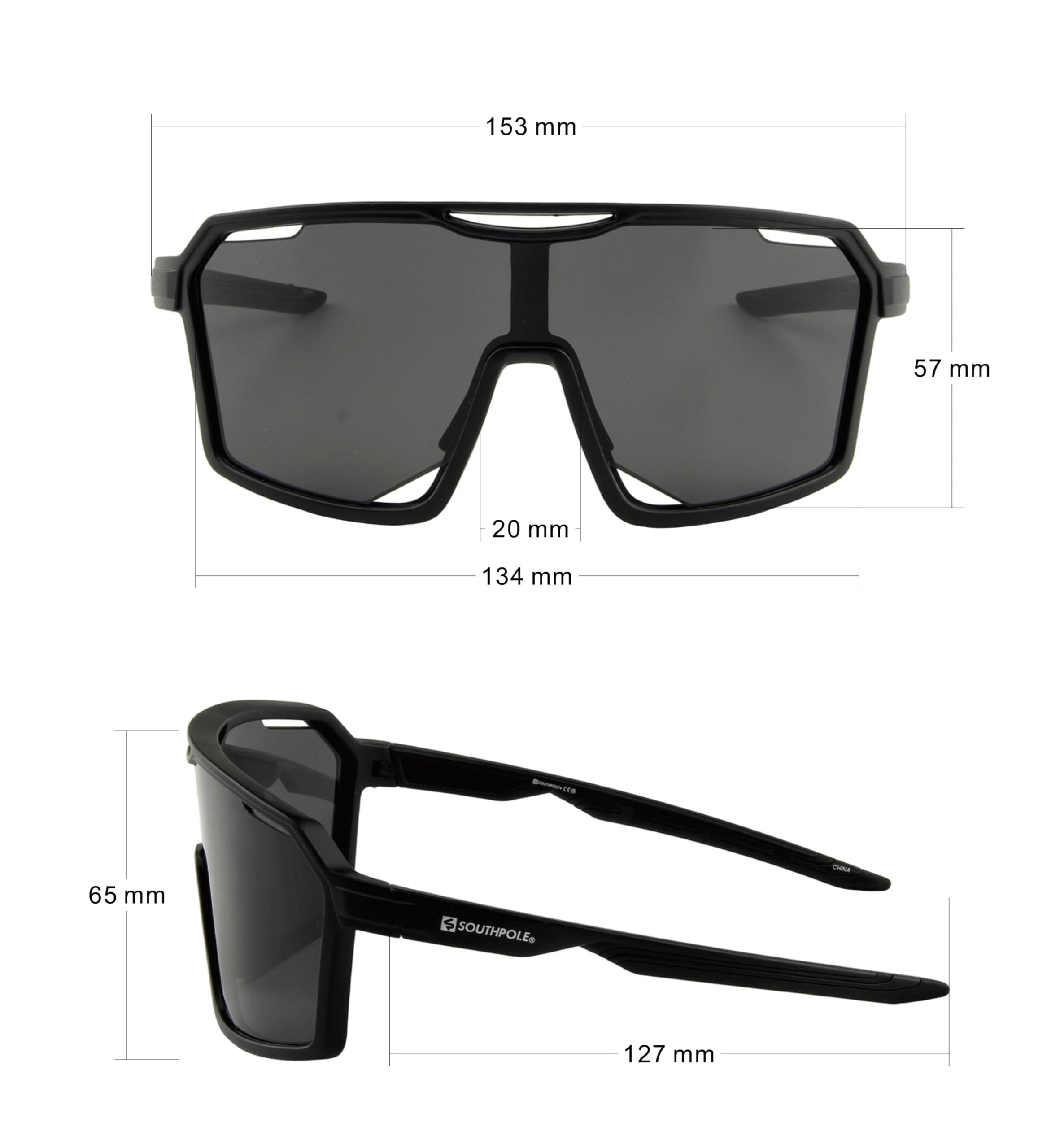 Southpole Men's 5106SP BLKGY Oversized Sunglasses, Black/Grey, One Size - Image 3