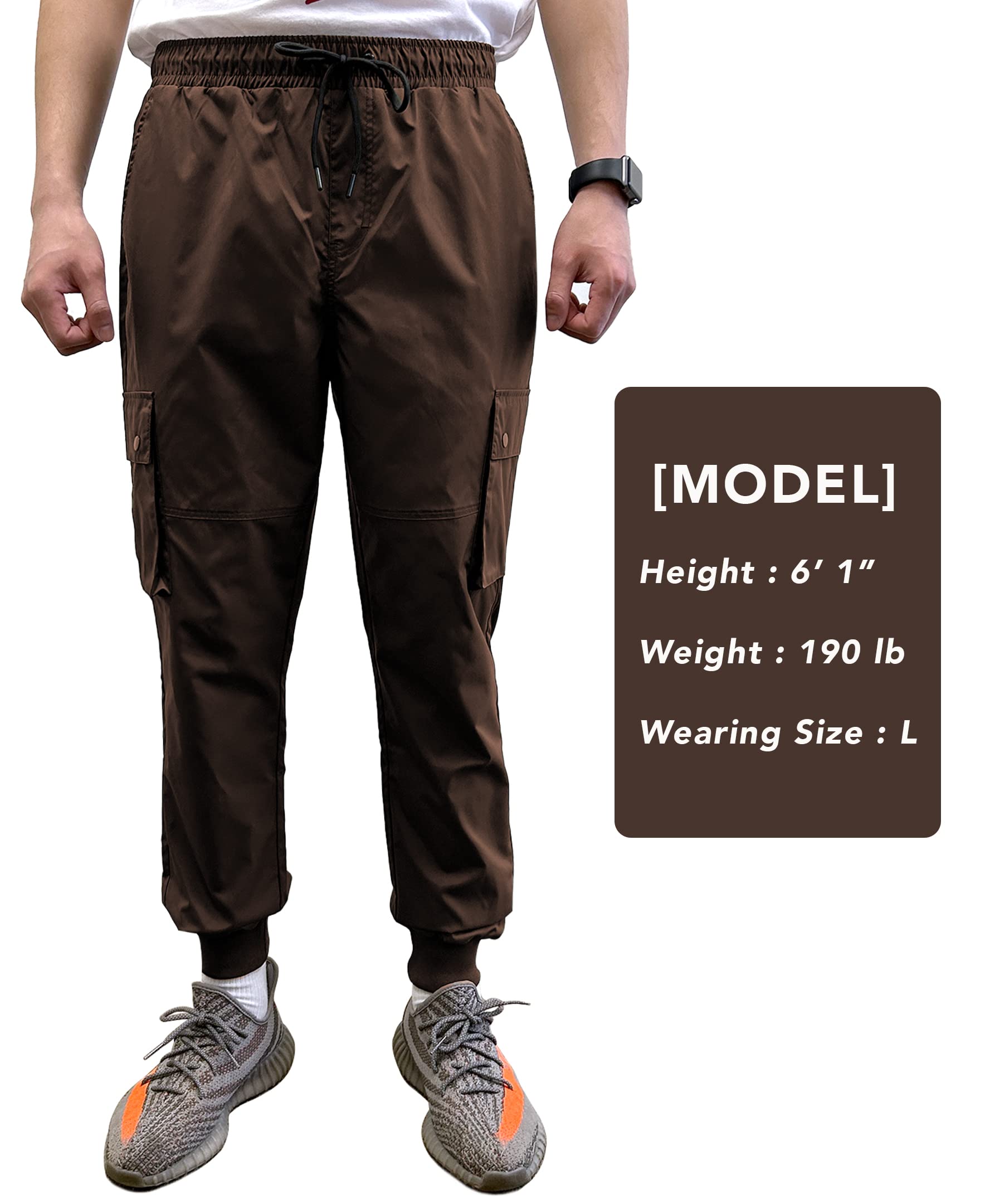 Southpole Men's Basic Active Cargo Jogger Pants, Fleece & Tech Woven Nylon - Image 6