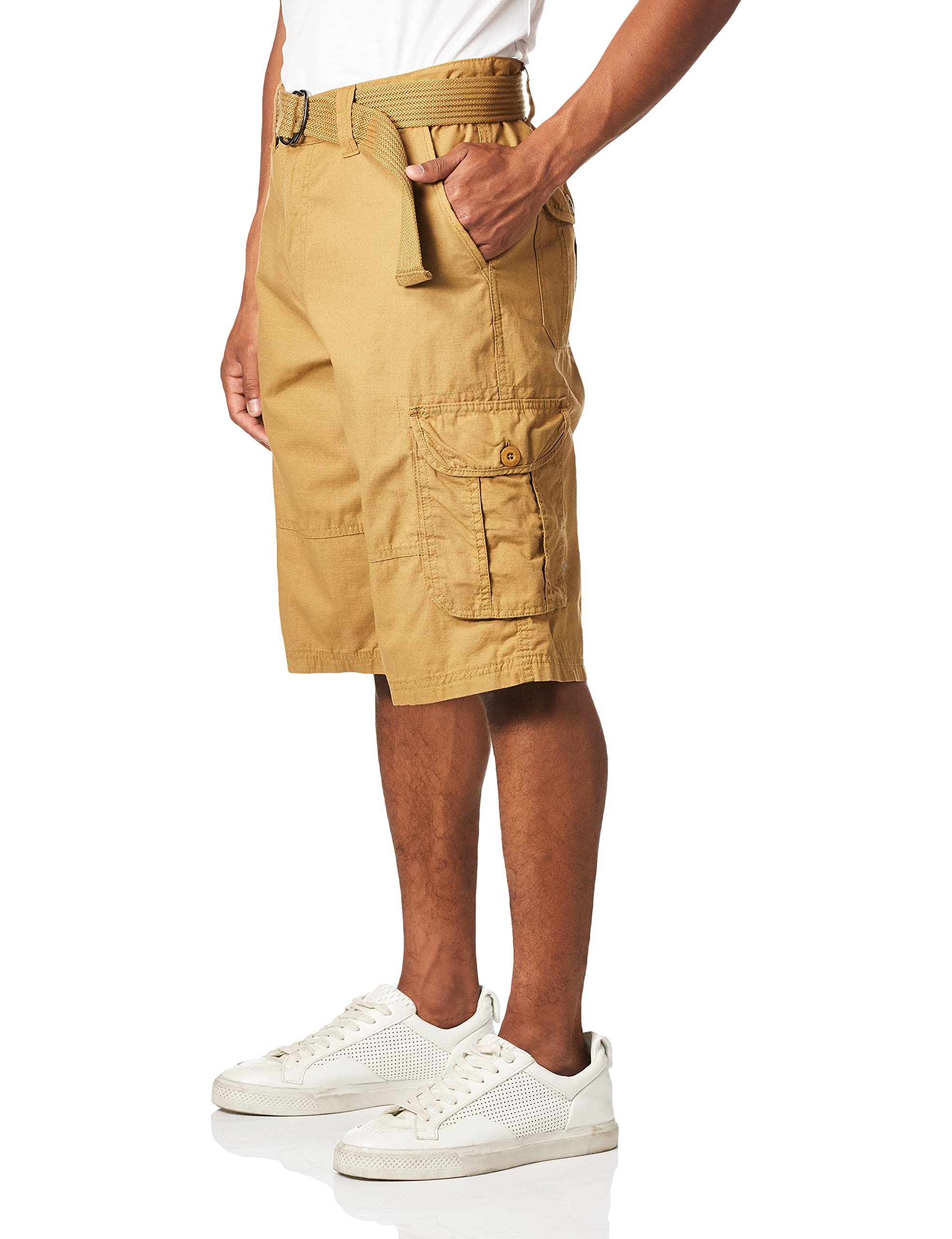 Southpole Men's Multi Pocket Ripstop Cargo Shorts with Belt, Inseam 12" - Image 3