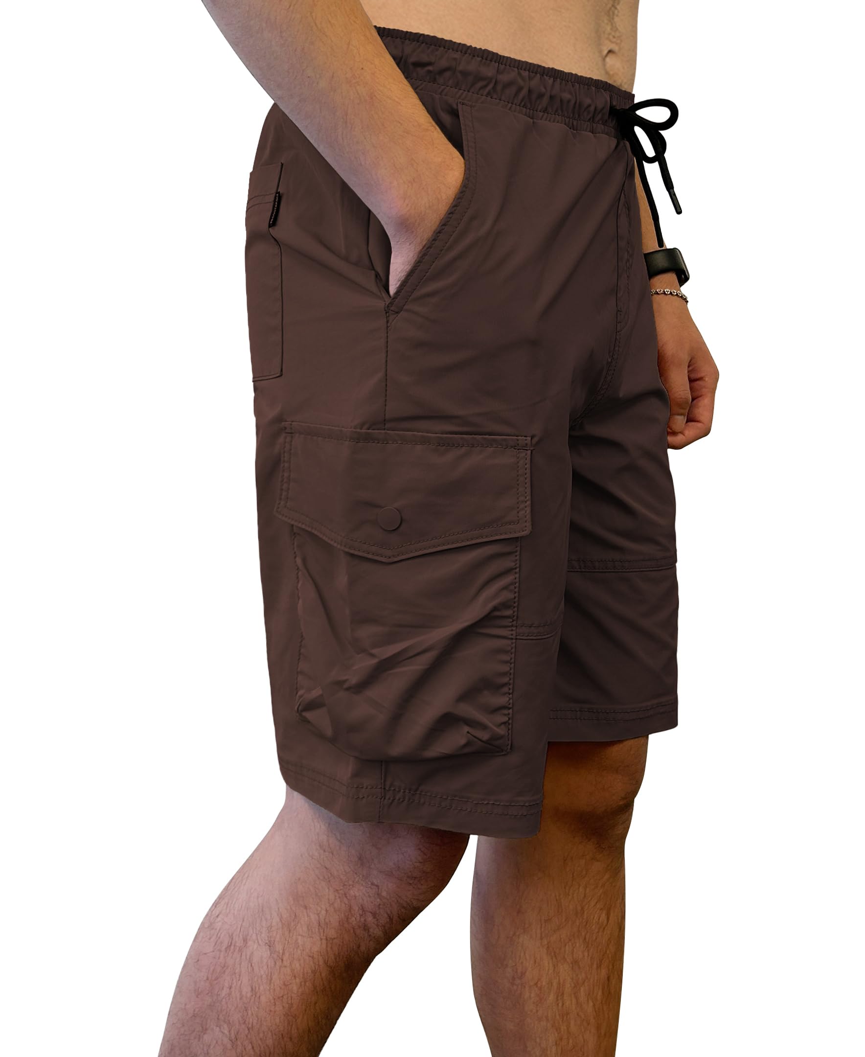 Southpole Men's Tech Woven Nylon Cargo Shorts, Quick Dry, Lightweight, Adjustable Waist - Image 3