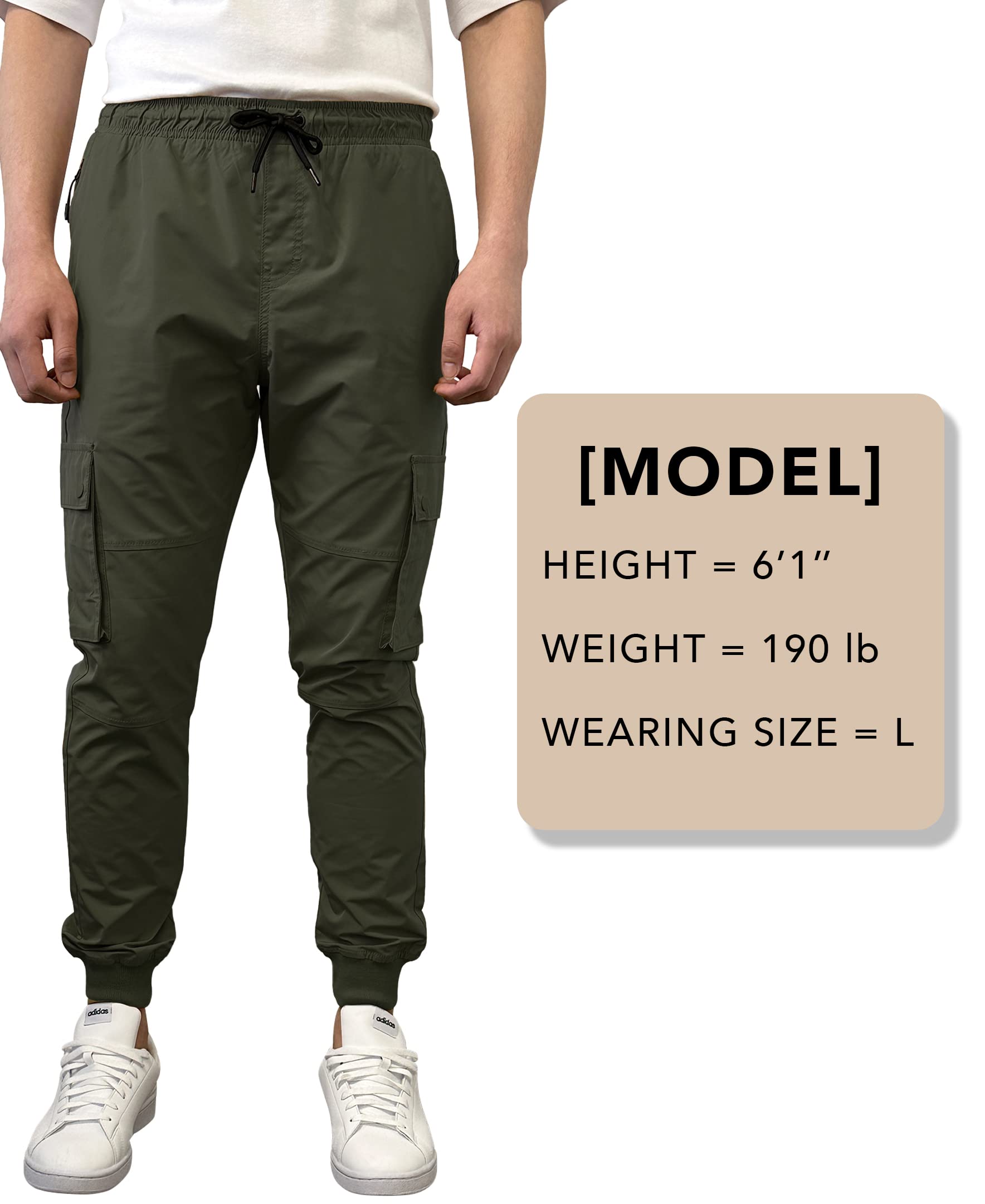 Southpole Mens Lightweight Quick Dry Cargo Nylon Jogger Pants - Image 5