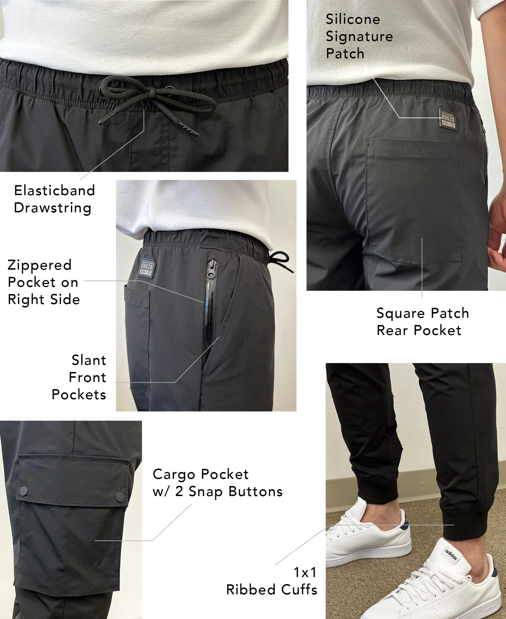 Southpole Mens Lightweight Quick Dry Cargo Nylon Jogger Pants - Image 6