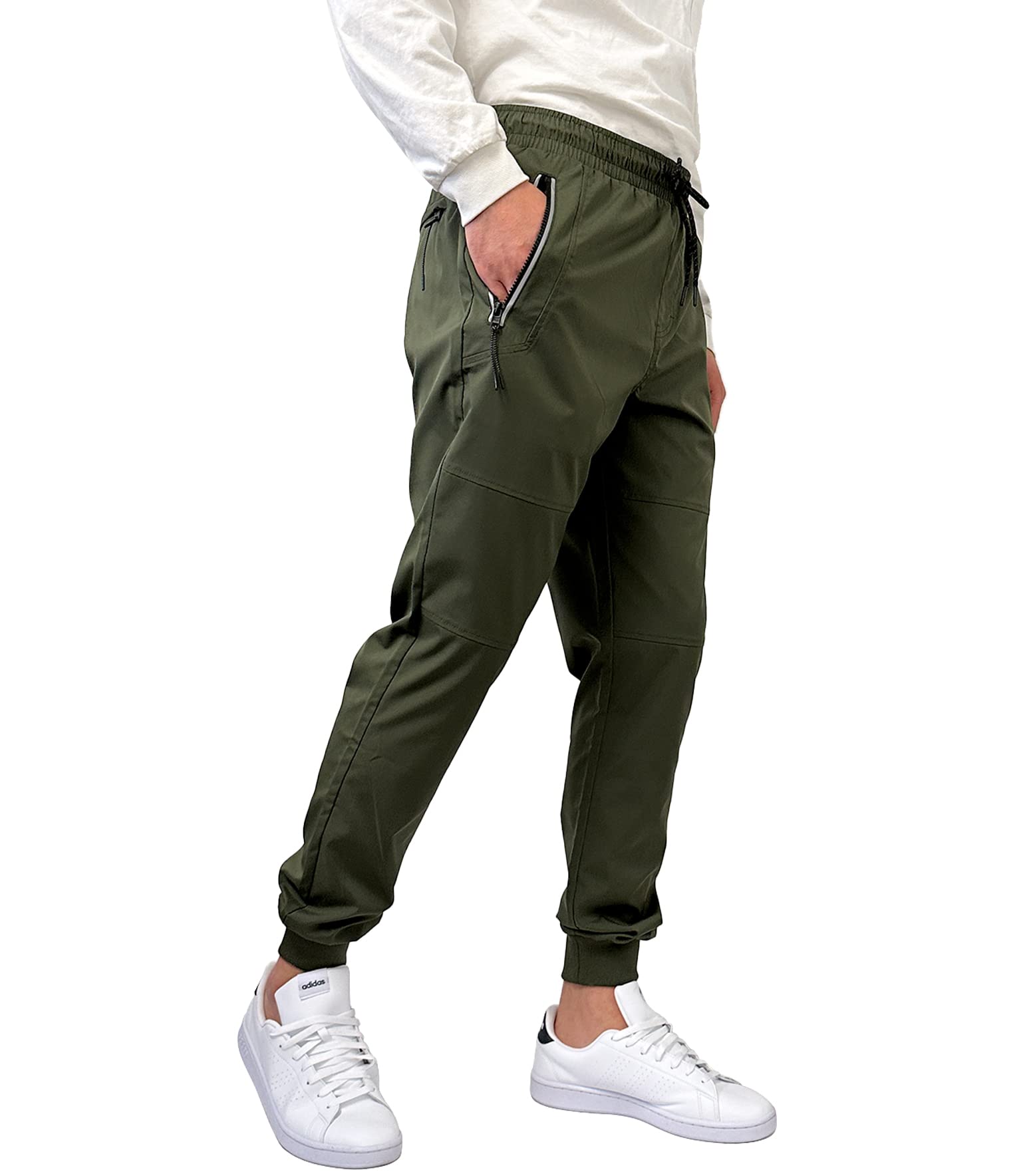 Southpole Mens Men's Quick-Dry Water Resistant Nylon Track Jogger Pants W/Zipped Pockets - Image 4