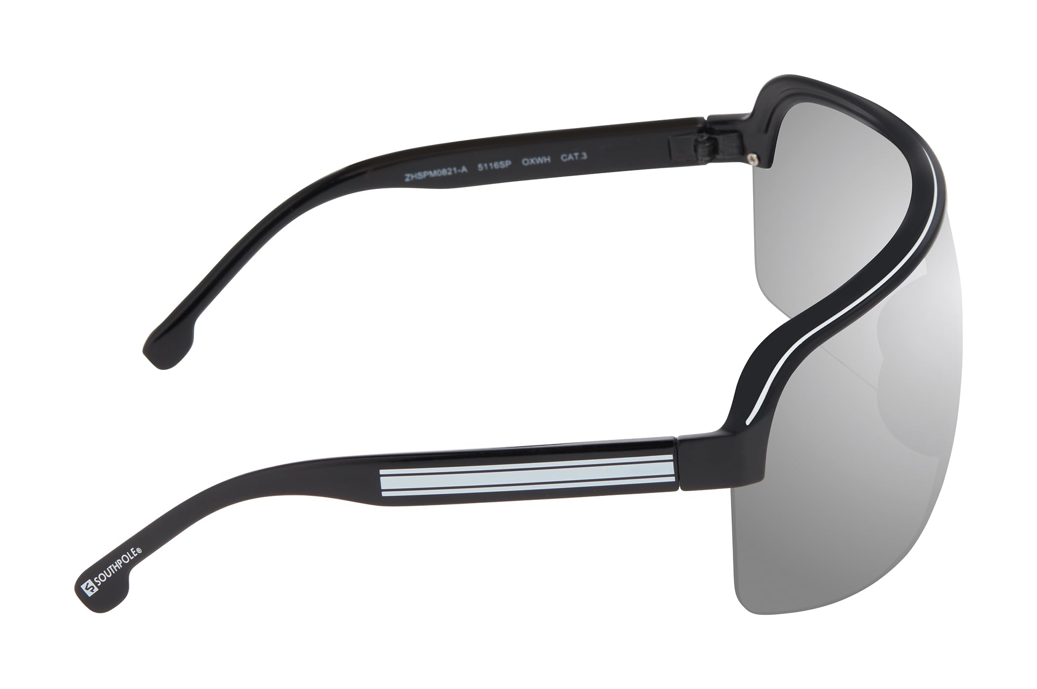 Southpole mens Southpole Men's Semi-rimless Plastic Sport Shield With Temple and Brow Detail - Image 3