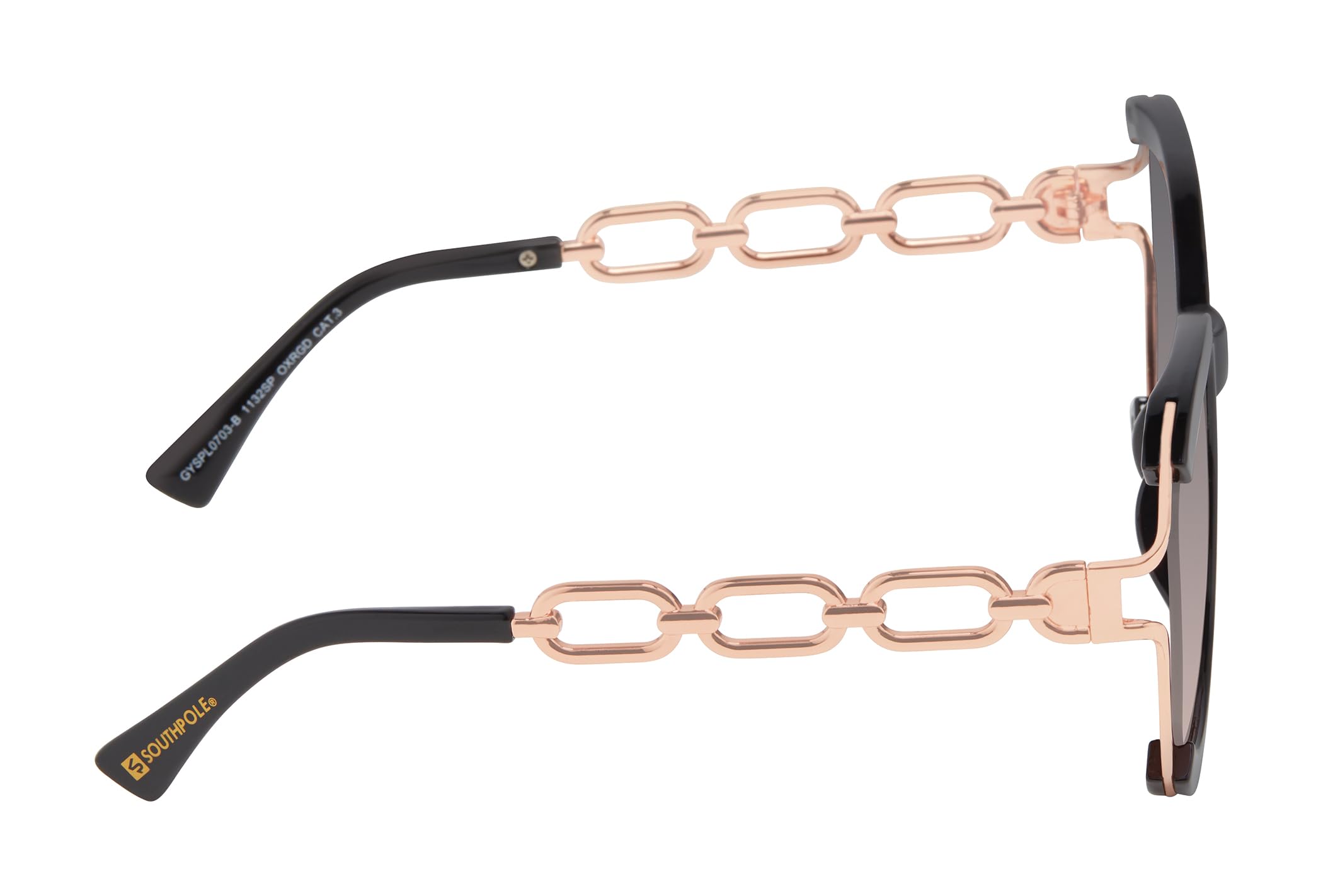 Southpole Women's 1132SP OXRGD Square Sunglasses, Black/Rosegold, One Size - Image 4